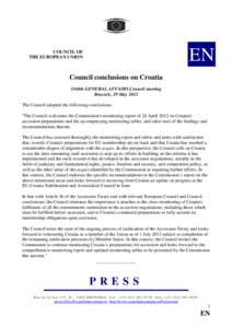 EN  COUNCIL OF THE EUROPEAN UNION  Council conclusions on Croatia