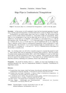 Semester / Bachelor / Master Thesis  Edge Flips in Combinatorial Triangulations Figure 1: Successive flips in a combinatorial triangulation: a path in the flip graph.