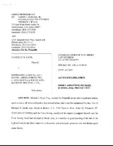 LOPF,Z MCHUGH LLP BY: JAMES J. McHUGH, JR., REGINA SHARLOW JOHNSON MICHAEL J. RYAN 712 East Main Street, Suite 2.A Moorestown, New Jersey 08057