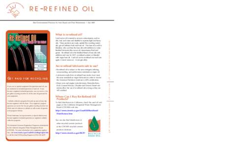 re-refined oil  by-pass oil filter Best Environmental Practices for Auto Repair and Fleet Maintenance • July 2003