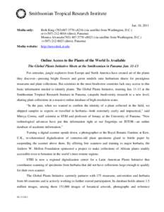 Microsoft Word - Global Plants Initiative release_11 13