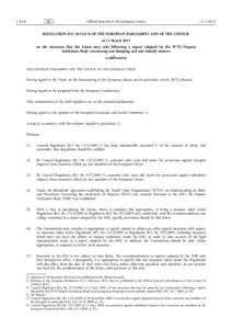 REGULATION (EUOF THE EUROPEAN PARLIAMENT AND OF THE COUNCIL of 11 March 2015 on the measures that the Union may take following a report adopted by the WTO Dispute Settlement Body concerning anti-dumping and an