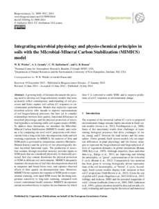 Biogeosciences, 11, 3899–3917, 2014 www.biogeosciences.net[removed]doi:[removed]bg[removed] © Author(s[removed]CC Attribution 3.0 License.  Integrating microbial physiology and physio-chemical principles in