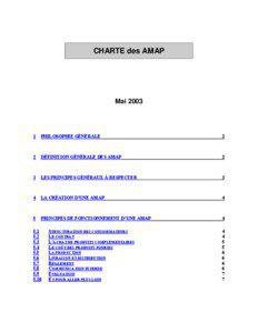CHARTE des AMAP  Mai 2003