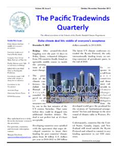 Volume 20, Issue 4  October/ November/ December 2012 The Pacific Tradewinds Quarterly