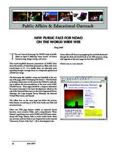 Public Affairs & Educational Outreach NEW PUBLIC FACE FOR NOAO ON THE WORLD WIDE WEB Doug Isbell  T
