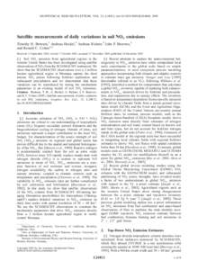 GEOPHYSICAL RESEARCH LETTERS, VOL. 32, L24812, doi:2005GL024640, 2005  Satellite measurements of daily variations in soil NOx emissions Timothy H. Bertram,1 Andreas Heckel,3 Andreas Richter,3 John P. Burrows,3 an