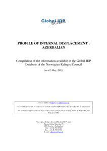 PROFILE OF INTERNAL DISPLACEMENT : AZERBAIJAN