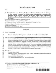 2016 Regular Session  - House Bill 594 Third Reader