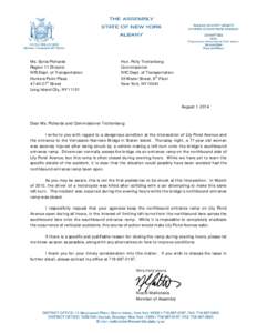 Ms. Sonia Pichardo Region 11 Director NYS Dept. of Transportation Hunters Point Plaza[removed]21st Street Long Island City, NY 11101
