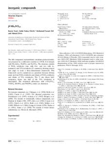 inorganic compounds Acta Crystallographica Section E