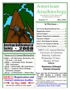 American Arachnolog y Newsletter of the American Arachnological Society  May 2008