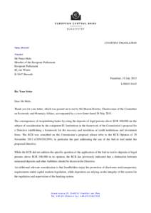 Letter to Mr Nuno Melo, MEP