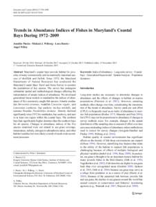 Trends in relative abundance of fishes in Maryland’s coastal bays during[removed]