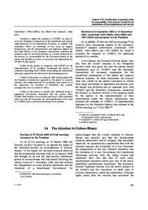 Chapter VIII. Consideration of questions under the responsibility of the Security Council for the maintenance of international peace and security resolution[removed]), by which the Council, inter alia: