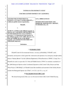 Case 1:15-cvLJO-BAM Document 36 FiledPage 1 ofUNITED STATES DISTRICT COURT 3 FOR THE EASTERN DISTRICT OF CALIFORNIA