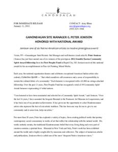 FOR IMMEDIATE RELEASE January 11, 2012 CONTACT: Amy Blum [removed[removed]