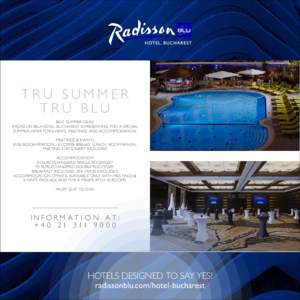 TRU SUMMER TRU BLU BEST SUMMER DEAL! Radisson Blu Hotel, Bucharest is presenting you a special summer offer for events, meetings and accommodation. Meetings & Events