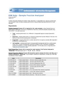 EIM Help – Fraction Analyzed