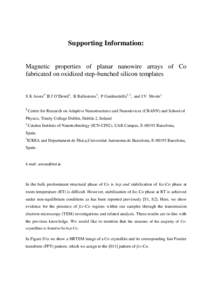 Supporting Information: Magnetic properties of planar nanowire arrays of Co fabricated on oxidized step-bunched silicon templates S K Arora1* B J O’Dowd1, B Ballesteros2, P Gambardella2, 3, and I V Shvets1 1