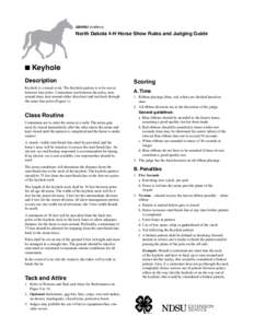 GBH092 (Addition)  North Dakota 4-H Horse Show Rules and Judging Guide n Keyhole Description