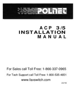 Polnet ACP Manual for ACP-3, ACP-5, and ACP-9