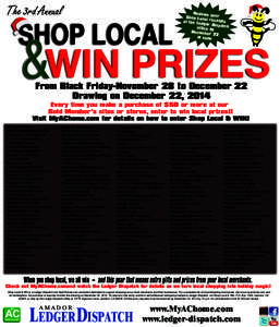 The 3rd Annual  SHOP LOCAL Redeem your