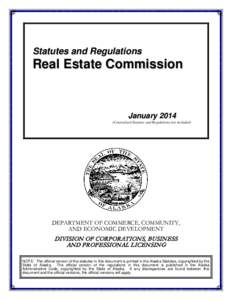 Statutes and Regulations  Real Estate Commission January[removed]Centralized Statutes and Regulations not included)