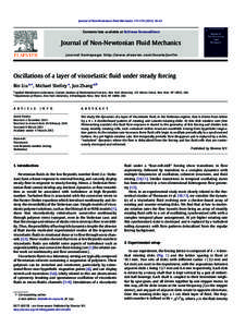 Journal of Non-Newtonian Fluid Mechanics[removed]38–43  Contents lists available at SciVerse ScienceDirect Journal of Non-Newtonian Fluid Mechanics journal homepage: http://www.elsevier.com/locate/jnnfm