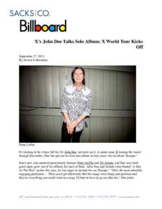 X’s John Doe Talks Solo Album; X World Tour Kicks Off September 27, 2011 By Jessica Letkemann  Dana Loftus