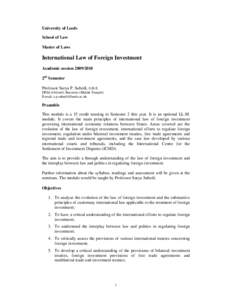 Economics / International relations / Investment / International Centre for Settlement of Investment Disputes / World Bank / Bilateral investment treaty / North American Free Trade Agreement / Surya Subedi / Public international law / Foreign direct investment / International economics / International trade