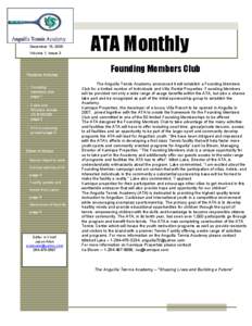 December 15, 2005 Volume 1, Issue 3 Feature Articles • Founding members club