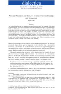 dialectica dialectica Vol. 64, N° [removed]), pp. 363–384 DOI: [removed]j[removed]01237.x Closure Principles and the Laws of Conservation of Energy and Momentum