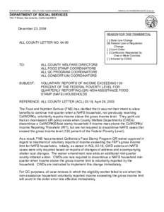STATE OF CALIFORNIA - HEALTH AND HUMAN SERVICES AGENCY  ARNOLD SCHWARZENEGGER, Governor DEPARTMENT OF SOCIAL SERVICES 744 P Street, Sacramento, California 95814