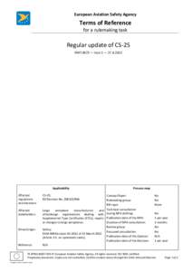 European Aviation Safety Agency  Terms of Reference for a rulemaking task  Regular update of CS-25