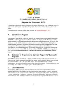 Request for Proposal - Water Efficient Fair Display Booth