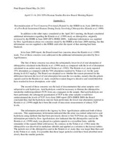 April 13-14, 2011 EPA Human Studies Review Board Meeting Report Appendix 1