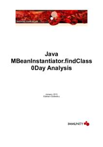 Java MBeanInstantiator.findClass 0Day Analysis January, 2013 Esteban Guillardoy