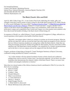 Christianity in the United States / Baptists / Protestantism / Black church / Association of Baptist Churches in Ireland / Black theology / Christianity / Christian theology / Chalcedonianism