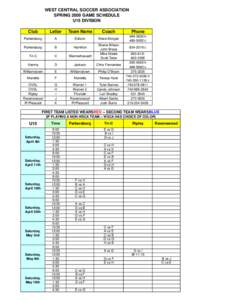 2009 Spring Schedule (Final) for Website.xls