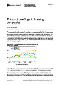 Housing[removed]Prices of dwellings in housing companies 2014, November