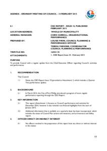 Agenda of Ordinary Meeting of Council - 10 February 2015