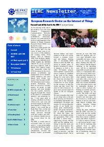 IERC Newsletter  VOLUME 3, ISSUE 2   July, 2012   European Research Cluster on the Internet of Things