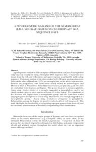 Luckow, M., Miller, J.T., Murphy, D.J. and Livshultz, T[removed]A phylogenetic analysis of the Mimosoideae (Leguminosae) based on chloroplast DNA sequence data. In: B.B. Klitgaard and A. Bruneau (editors). Advances in L