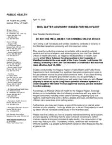 Microsoft Word - boil water advisory letter - wainfleet_final.doc