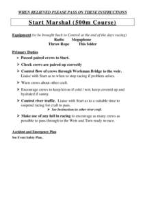 Microsoft Word - Course Marshal Instructions - 500m Course.doc