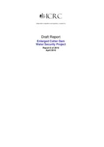 Enlarged Cotter Dam Water Security Project Draft Report