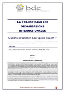Microsoft Word - La France dans les OI quelles influences pour quels projets.doc