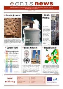 news  ENVIRONMENTAL CANCER RISK, NUTRITION AND INDIVIDUAL SUSCEPTIBILITY EU Network of Excellence 2009 No.1 (8)