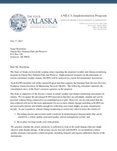 ANILCA Implementation Program OFFICE OF PROJECT MANAGEMENT & PERMITTING 550 West Seventh Avenue, Suite 1430 Anchorage, Alaska[removed]Main: [removed]Fax: [removed]